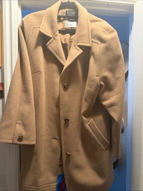 Norm Thompson Tan Wool-Blend Pea Coat